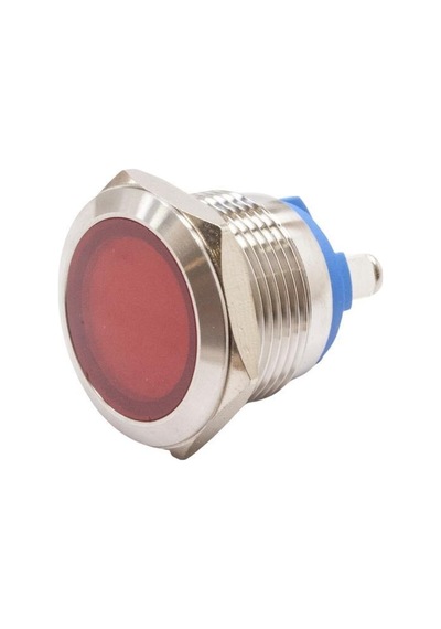 Motorobit 19L-P1 19Mm 12-24V Metal Sinyal Lambası - Kırmızı