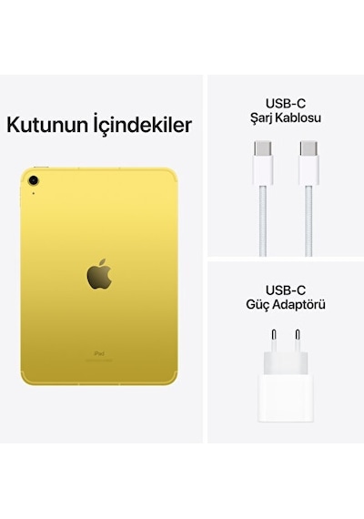Apple iPad 10. Nesil MQ6V3TU/A 256 GB 10.9" Wi-fi Cellular Tablet Sarı