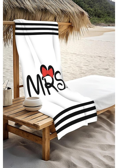 Dijital Baskı Plaj Deniz Havlusu Mrs Mickey Desenli Peştamal Hvl0101 Renkli