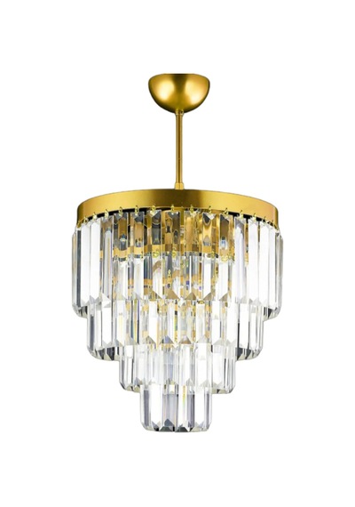 Nilsa Gold 30x30 Cm'lik Kristal Taşlı Lüks Avize - Yatak Odası - Salon - Mutfak - Hol Altın