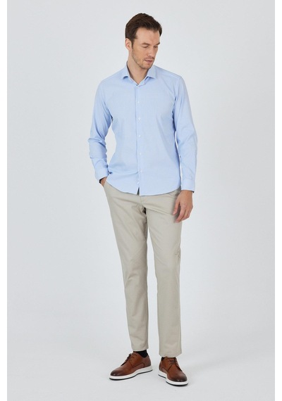 İmza Uzun Kol Çizgili Desen Bez Ayağı İtalyan Yaka Cepsiz Esnek Classic Slim Fit Gömlek 1004250200 Beyaz İmza Uzun Kol Çizgili Desen Bez Ayağı İtalyan Yaka Cepsiz Esnek Classic Slim Fit Gömlek 1004250200 Beyaz