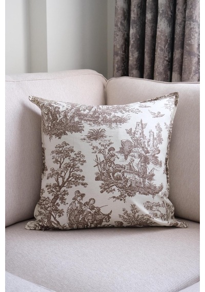 Kahverengi Kırlent Vintage Desenli 45x45 Dekoratif Yastık Kılıfı Kahverengi - 693923132 Kahverengi