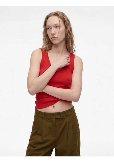 Koton Kaşkorse Modal Karışımlı V Yaka Kolsuz Slim Fit Atlet Kırmızı 6sal30273ık