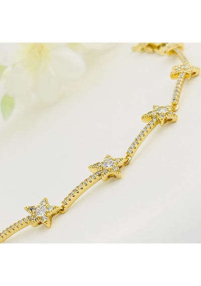 Su Yolu Bileklik Kadın Yıldızlı Bileklik Zirkon Taşlı Çelik Kararmaz Xuping Vip Seri 14 Ayar Gold Gold Su Yolu Bileklik Kadın Yıldızlı Bileklik Zirkon Taşlı Çelik Kararmaz Xuping Vip Seri 14 Ayar Gold Gold