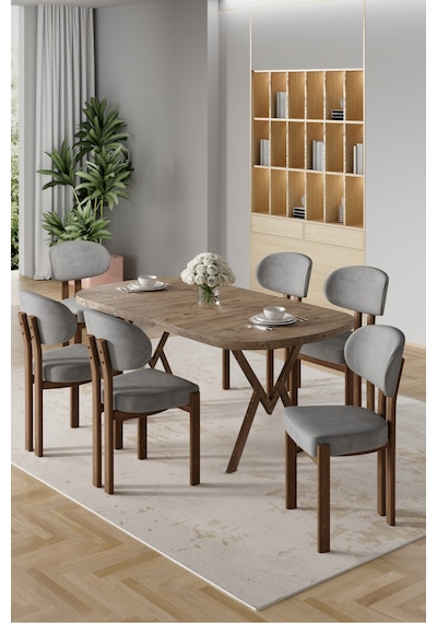 Canisa Radon Serisi Mdf 90x168 Sabit Atlantik Çam Mutfak Masa Takımı 6 Gri Sandalye Atlantik Çam Masa Gri Sandalye Canisa Radon Serisi Mdf 90x168 Sabit Atlantik Çam Mutfak Masa Takımı 6 Gri Sandalye Atlantik Çam Masa Gri Sandalye