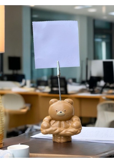 Kaslı Ayı Fotoğraf Not Tutucu Ofis Masası Not Tutacağı Hediyelik Kahve