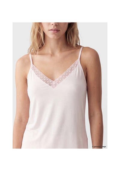 Lcw Dream Pembe V Yaka Tül Detaylı Kadın Şortlu Pijama Takımı