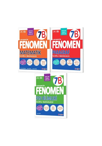 Fenomen Okul 2027 7. Sınıf Matematik + Paragraf + Fen B Serisi Soru Seti 3 Kitap Maarif Model
