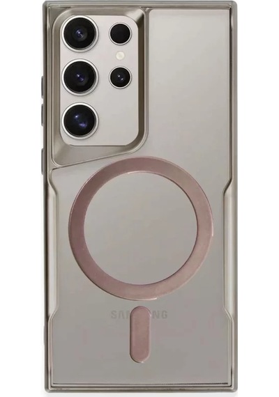Newface Samsung Galaxy S24 Ultra Kılıf Boyi Magsafe Silikon Kapak - Titan Gri