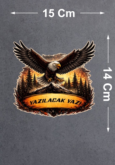 Kişiye Özel Vahşi Kartal Sticker - Vahşi Hayat 4x4 Off Road Adventure Sticker - Araba Oto Motosiklet Karavan Cam Sticker - 00335 15x14 Cm