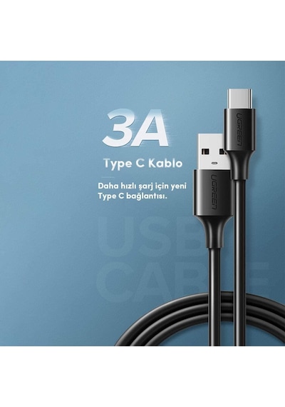 Ugreen Type-C Usb 2.0 Data Ve Şarj Kablosu (Beyaz) 1 Metre