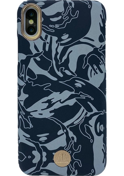 Kingxbar Apple Uyumlu iPhone Xs Max Desenli Seri Arka Koruma Kılıf - Mavi Mavi