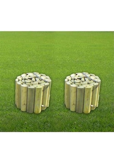 Ahşap Bordür 15 X 150 Cm 2 Adet Çim Kenarı - Çiçek Yatağı Kenarı - Ahşap Ruloları - Ahşap Çit Bahçe Kenarl