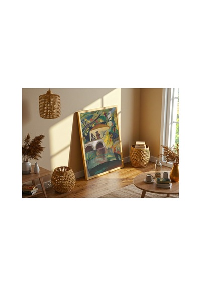 Modern Sanat Macke Rokoko Çerçevesiz Poster 21x30 Cm A4 Tablo Modern Sanat Ekspresyonizm