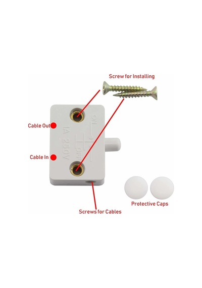 Ic-187f Ters Dolap Kapak Switch Sıva Üstü Nc 250v 1a