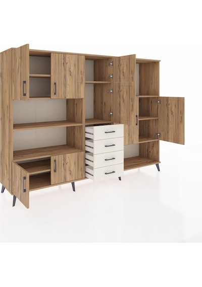 Hyperion Dolap 10 Raflı 4 Çekmeceli 8 Kapaklı 220x44x163 Çam-çam/ Çam-çam/aytaşı Hyperion Dolap 10 Raflı 4 Çekmeceli 8 Kapaklı 220x44x163 Çam-çam/ Çam-çam/aytaşı