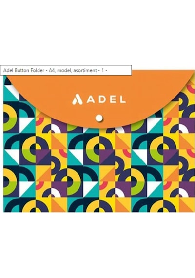 Adel A4 Desenli Çıtçıtlı Zarf Dosya-turuncu