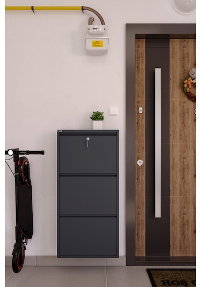 Ceha Kilitli 3'lü Metal Ayakkabılık - Antrasit K.AYK-3 /AB7024/KL Ceha Kilitli 3'lü Metal Ayakkabılık - Antrasit K.AYK-3 /AB7024/KL