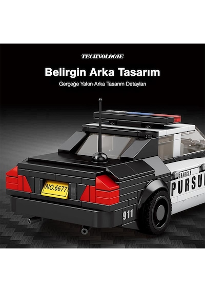 Reobrix Creator 816 Polis Arabası Crown Victoria Yaratıcı Yapı Blok Seti Building Blocks - 404 Parça