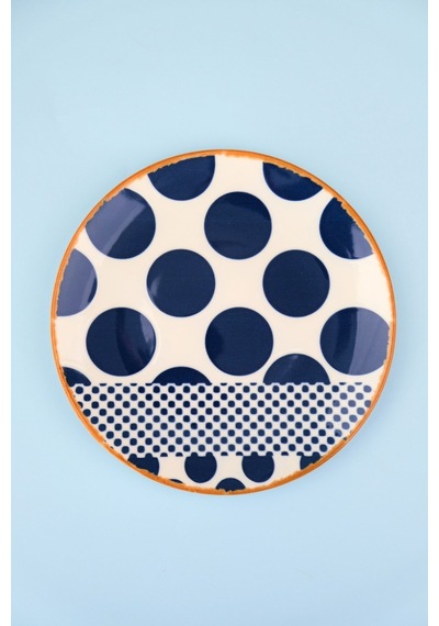 Tabak Evi Porselen Spotty Düz Tabak 19,50cm Sp2 Tekli Krem