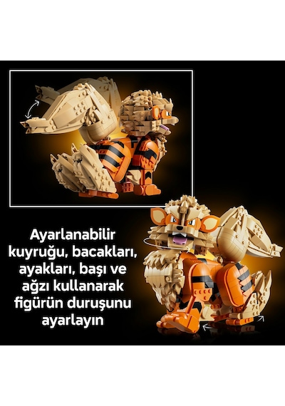 LEGO® Pokémon™ Arcanine 72160 - Yetişkinler için Duruşu Ayarlanabilir Figür İçeren Yaratıcı Model Yapım Seti (1190 Parça)