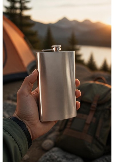 12 Oz 355 Ml Paslanmaz Çelik Cep Matarası, Su Ve Cold Brew İçin Metal Matara, Kamp Seyahat Piknik Ve Günlük Kullanım İçin Vidalı Kapaklı Taşınabilir Şişe, Gümüş