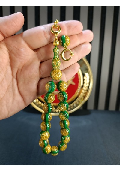 Altın Varaklı Tesbih Maskot Efe Bilek Boy 14mm 05968449