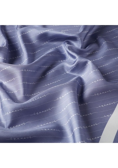 İpekevi Twill İpek Eşarp - Çizgili Signature - Violet - Lacivert Beyaz