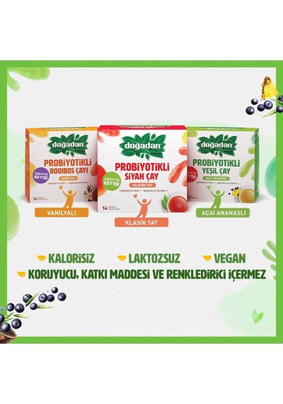 Doğadan Probiyotikli Yeşil Çay Açai Ananaslı 2 x 14'lü