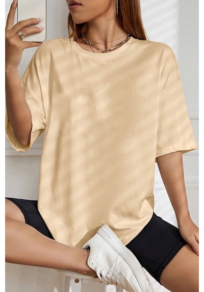Unisex Outer Banks Baskılı Tasarım Tshirt Bej