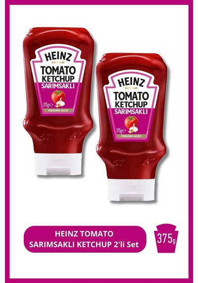 Sarımsaklı Ketçap Tomato Ketchup 375 G 2'li Set