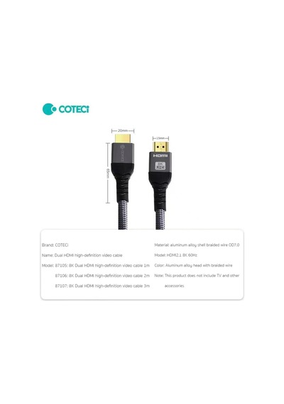 Hdmı To Hdmı 2.1 Örgülü Yüksek Hızlı Görüntü Aktarım Kablosu 3 Mtr - 8k 60hz / 4k 120hz Vrr Destekli