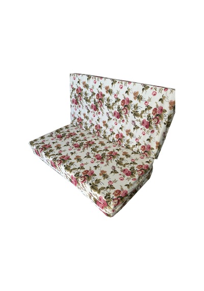 Şark Köşesi Minderi Büyük Ölçü Katlanır Sünger Yatak 120x195x8 Cm-ingiliz Gülü-çift Kişilik Yatak Çok Renkli