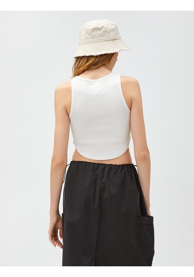 Koton Halter Yaka Crop Atlet Kırık Beyaz 2yal38009ok Ekru