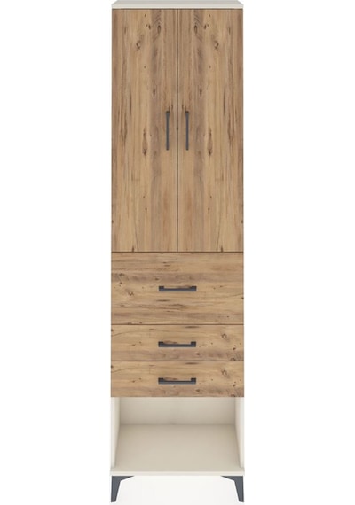 Arges Dolap 3 Raflı 3 Çekmeceli 2 Kapaklı 60x30x221 Aytaşı-çam Aytaşı