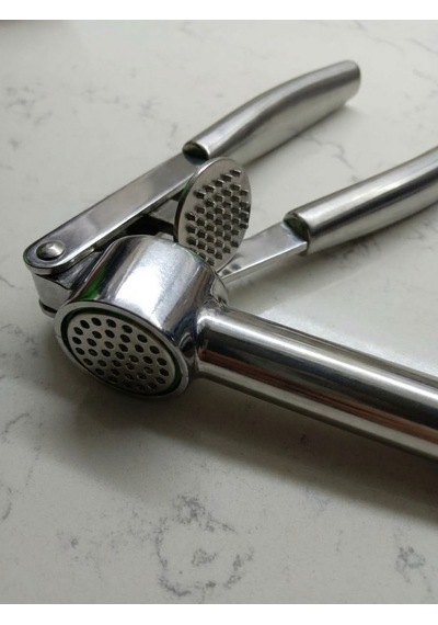 Lüks Paslanmaz Çelik Sarımsak Ezici Metal Dayanıklı Sarımsak Sıkıcı Pres 15 Cm-5 Cm Gümüş