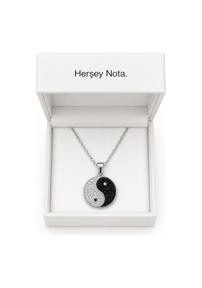Yin Yang Desenli 316l Paslanmaz Çelik Kolye Hediye Unisex Altın - Gümüş
