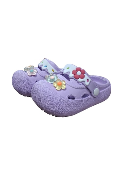 Calx Kız Çocuk Çiçek Figürlü Kaydırmaz Taban Terlik Sandalet Bnt8160 Mor