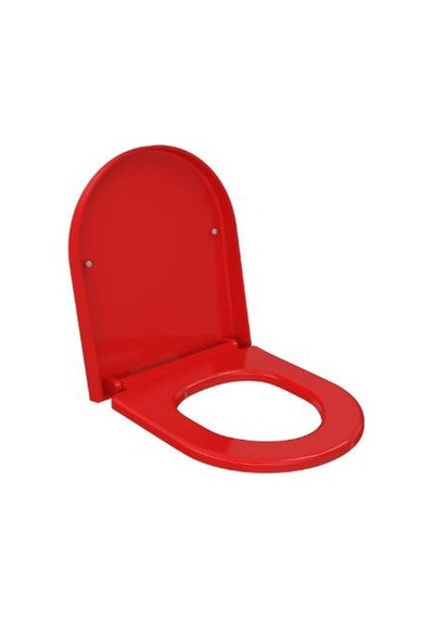 Bocchi - Pure S Yavaş Kapanır Duroplast Klozet Kapağı Parlak Kırmızı - A0302-019 Diğer