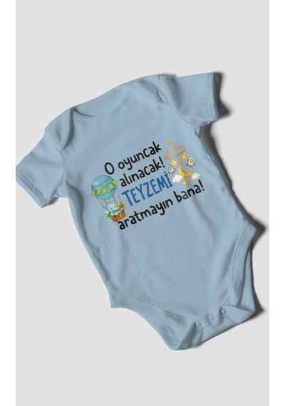 Morivokids Teyzeye Özel Kısa Kollu Bebek Body %100 Pamuk Zbn312-kk Bebe Mavisi