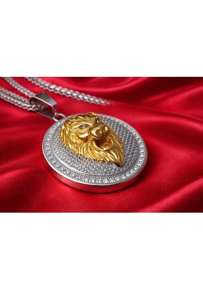 Kalın Box Zincirli Hip Hop Aslan Figürlü Zirkon Taşlı Paslanmaz Çelik Erkek Aslan Kolye Altın - Gümüş Kalın Box Zincirli Hip Hop Aslan Figürlü Zirkon Taşlı Paslanmaz Çelik Erkek Aslan Kolye Altın - Gümüş