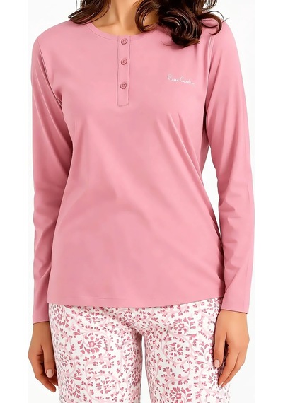 Pierre Cardin Uzun Kollu Modal Pamuk Kadın Pijama Takımı Pembe