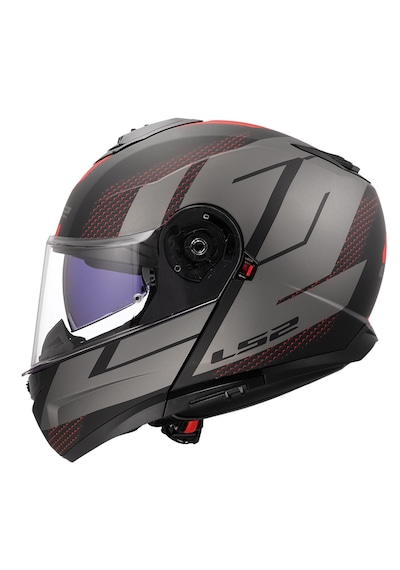Ls2 Strobe 2 Code Mat Siyah-gri Çene Açılır Motosiklet Kaskı Gri