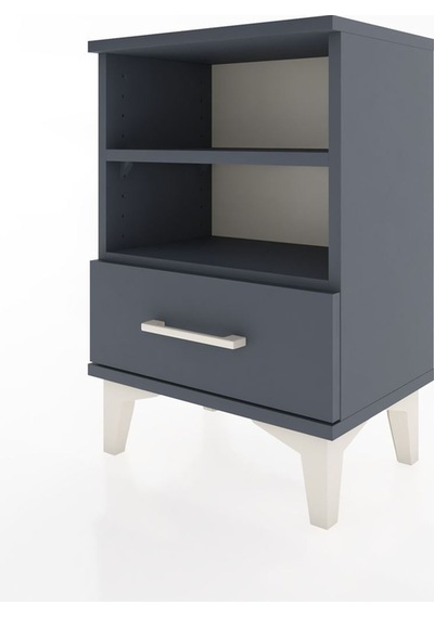 Arges Komodin 2 Raflı Tek Çekmeceli 44x30x64 Antrasit-antrasit Antrasit