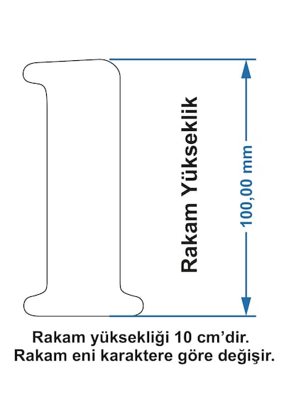 Stencil Rakam Boyama Şablonu X012-sayı Rakam Yüksekliği 10 Cm