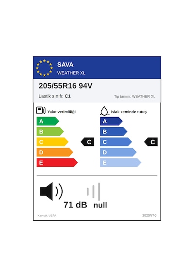 Sava 205/55 R16 94V XL Weather Dört Mevsim Lastiği 2026