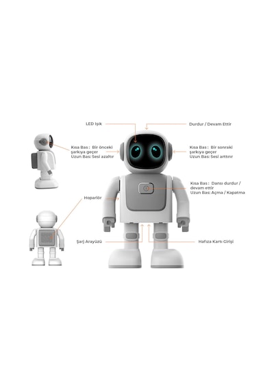 Dans Robotu Robert Rs01 Eğlenceli Öğretici Oyun Arkadaşı Bluetooth Hoparlör