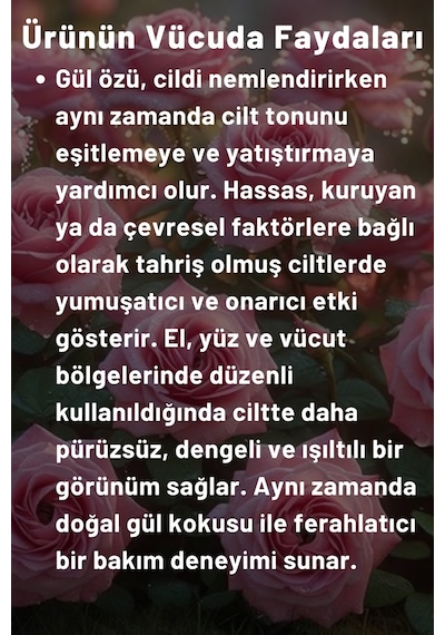 Naturix Gül Özlü El Yüz Vücut Nemlendici Günlük Bakım Krem 250 ML