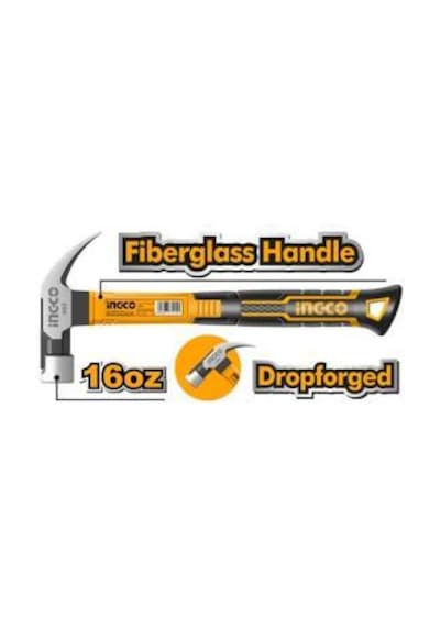 Ingco HCHD0166 Endüstriyel Fiberglass Saplı Çatal Çekiç 450g
