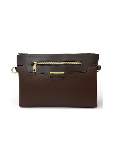 Sanmorris Kadın Suni Deri Ayarlanabilir Çapraz Ve El Askılı Portföy, Clutch Çanta S-1360 Koyu Kahverengi